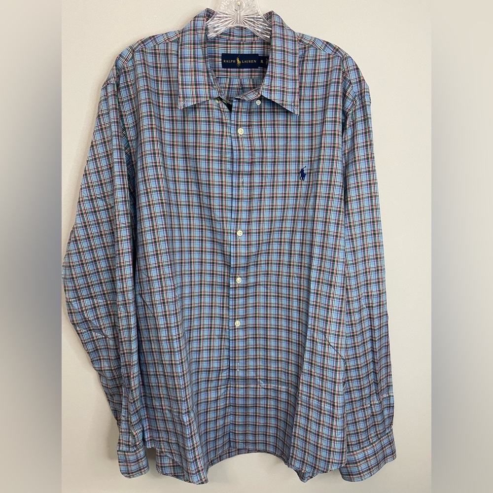 💙 Ralph Lauren Men’s Classic Fit Plaid Button-Down Shirt – Size XL l Poshmark